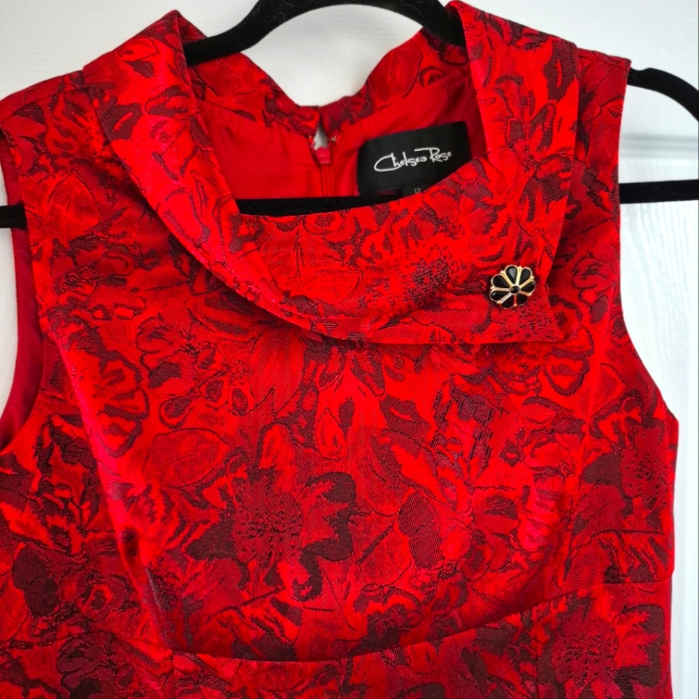 Chelsea Rose Red Floral Dress. Size 12